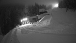 Modrá sjezdovka - dojezd k lanové dráze