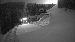 Modrá sjezdovka - dojezd k lanové dráze