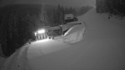 Modrá sjezdovka - dojezd k lanové dráze