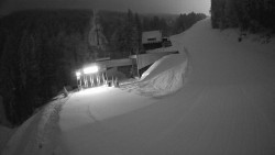 Modrá sjezdovka - dojezd k lanové dráze