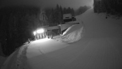 Modrá sjezdovka - dojezd k lanové dráze