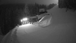 Modrá sjezdovka - dojezd k lanové dráze