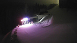 Modrá sjezdovka - dojezd k lanové dráze