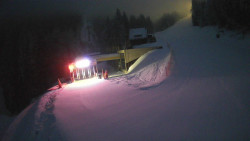 Modrá sjezdovka - dojezd k lanové dráze