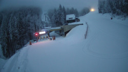 Modrá sjezdovka - dojezd k lanové dráze