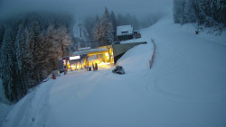 Modrá sjezdovka - dojezd k lanové dráze