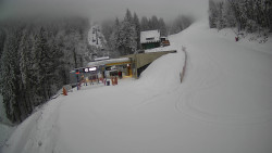 Modrá sjezdovka - dojezd k lanové dráze