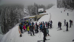 Modrá sjezdovka - dojezd k lanové dráze