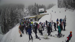 Modrá sjezdovka - dojezd k lanové dráze