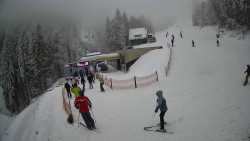 Modrá sjezdovka - dojezd k lanové dráze