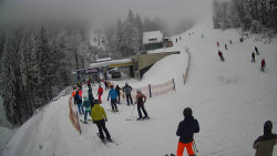 Modrá sjezdovka - dojezd k lanové dráze