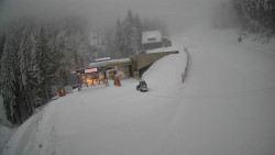 Modrá sjezdovka - dojezd k lanové dráze