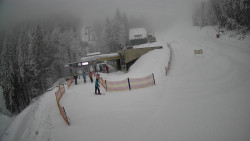 Modrá sjezdovka - dojezd k lanové dráze