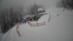 Modrá sjezdovka - dojezd k lanové dráze