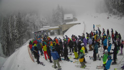 Modrá sjezdovka - dojezd k lanové dráze