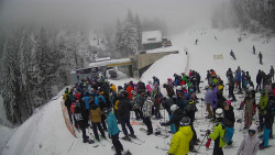 Modrá sjezdovka - dojezd k lanové dráze