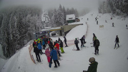 Modrá sjezdovka - dojezd k lanové dráze