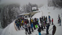 Modrá sjezdovka - dojezd k lanové dráze