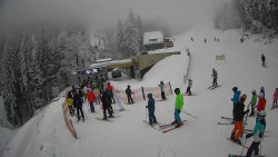 Modrá sjezdovka - dojezd k lanové dráze