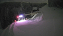 Modrá sjezdovka - dojezd k lanové dráze