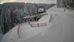 Modrá sjezdovka - dojezd k lanové dráze