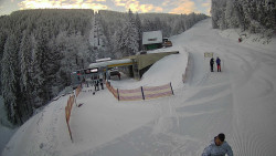 Modrá sjezdovka - dojezd k lanové dráze