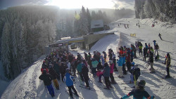 Modrá sjezdovka - dojezd k lanové dráze