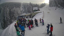 Modrá sjezdovka - dojezd k lanové dráze