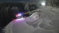 Modrá sjezdovka - dojezd k lanové dráze