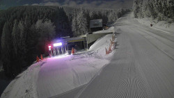 Modrá sjezdovka - dojezd k lanové dráze