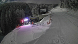 Modrá sjezdovka - dojezd k lanové dráze