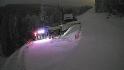 Modrá sjezdovka - dojezd k lanové dráze