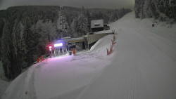 Modrá sjezdovka - dojezd k lanové dráze