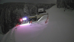 Modrá sjezdovka - dojezd k lanové dráze