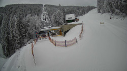 Modrá sjezdovka - dojezd k lanové dráze