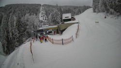 Modrá sjezdovka - dojezd k lanové dráze