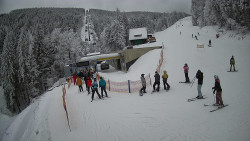 Modrá sjezdovka - dojezd k lanové dráze