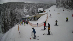 Modrá sjezdovka - dojezd k lanové dráze