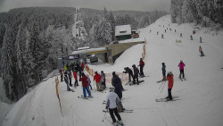 Modrá sjezdovka - dojezd k lanové dráze