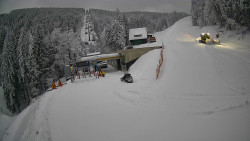 Modrá sjezdovka - dojezd k lanové dráze