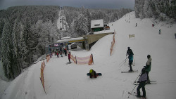 Modrá sjezdovka - dojezd k lanové dráze