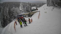 Modrá sjezdovka - dojezd k lanové dráze