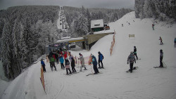 Modrá sjezdovka - dojezd k lanové dráze