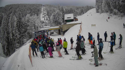 Modrá sjezdovka - dojezd k lanové dráze