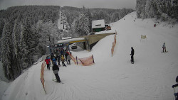 Modrá sjezdovka - dojezd k lanové dráze