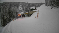 Modrá sjezdovka - dojezd k lanové dráze