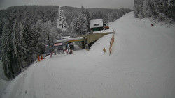 Modrá sjezdovka - dojezd k lanové dráze