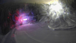 Modrá sjezdovka - dojezd k lanové dráze