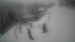 Modrá sjezdovka - dojezd k lanové dráze