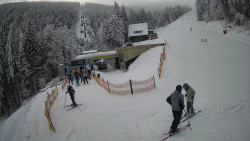 Modrá sjezdovka - dojezd k lanové dráze